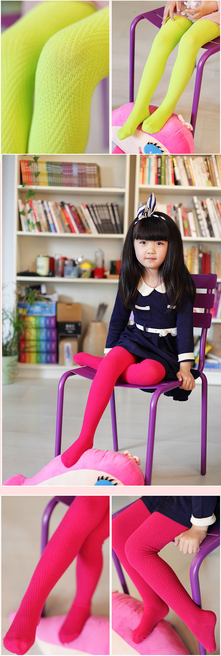 春秋冬款加厚儿童连裤袜纯棉糖果色舞蹈袜女童打底裤针织棉袜
