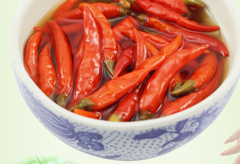 小米辣100克 红小米辣泡椒 泡辣椒 泡野山椒 咸菜类 下饭炒菜辣椒