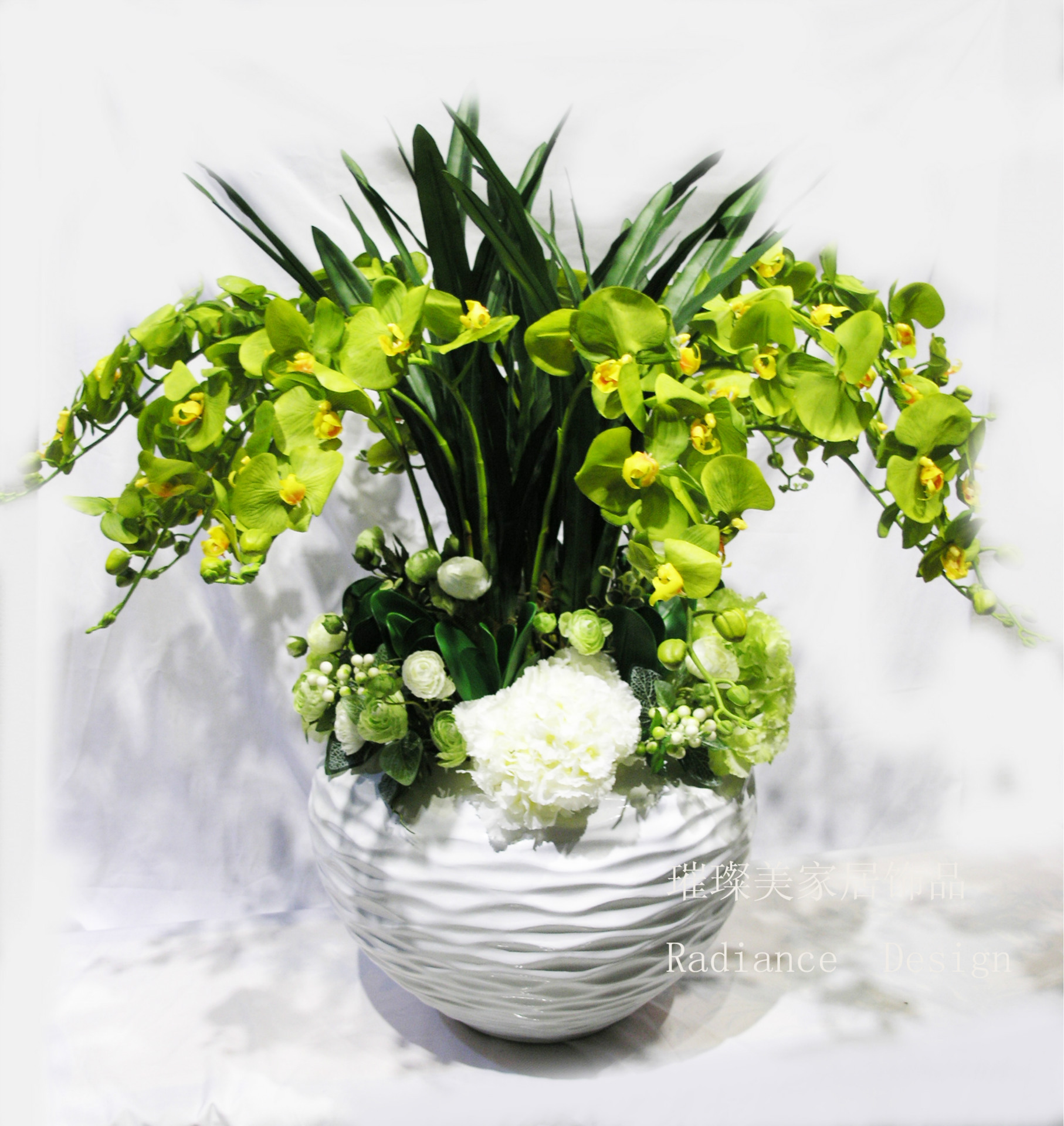 爆款 仿真花艺 整体盆花 高档花 酒店大堂插花 后现代插花