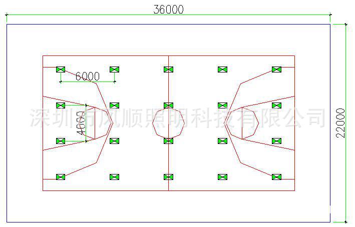 滿天星籃球場燈光佈置方案|led室內籃球場照度圖|室內球場led方案圖片