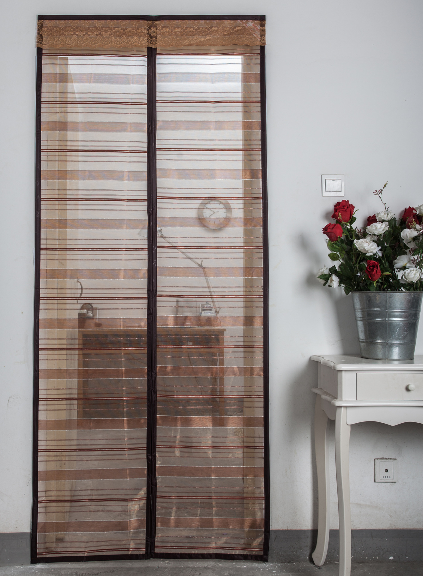 2014新款骄阳厂家直销软纱门 精品线绣纱门 磁性软纱门 纱门批发