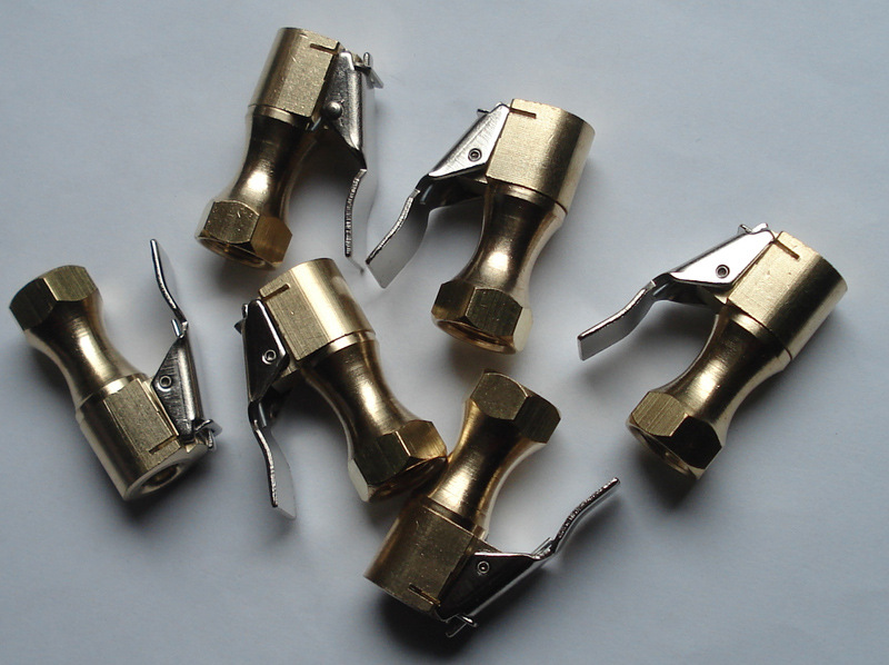 轮胎夹头式打气嘴 全铜充气咀 闭式充气夹头 汽车轮胎气门嘴夹头