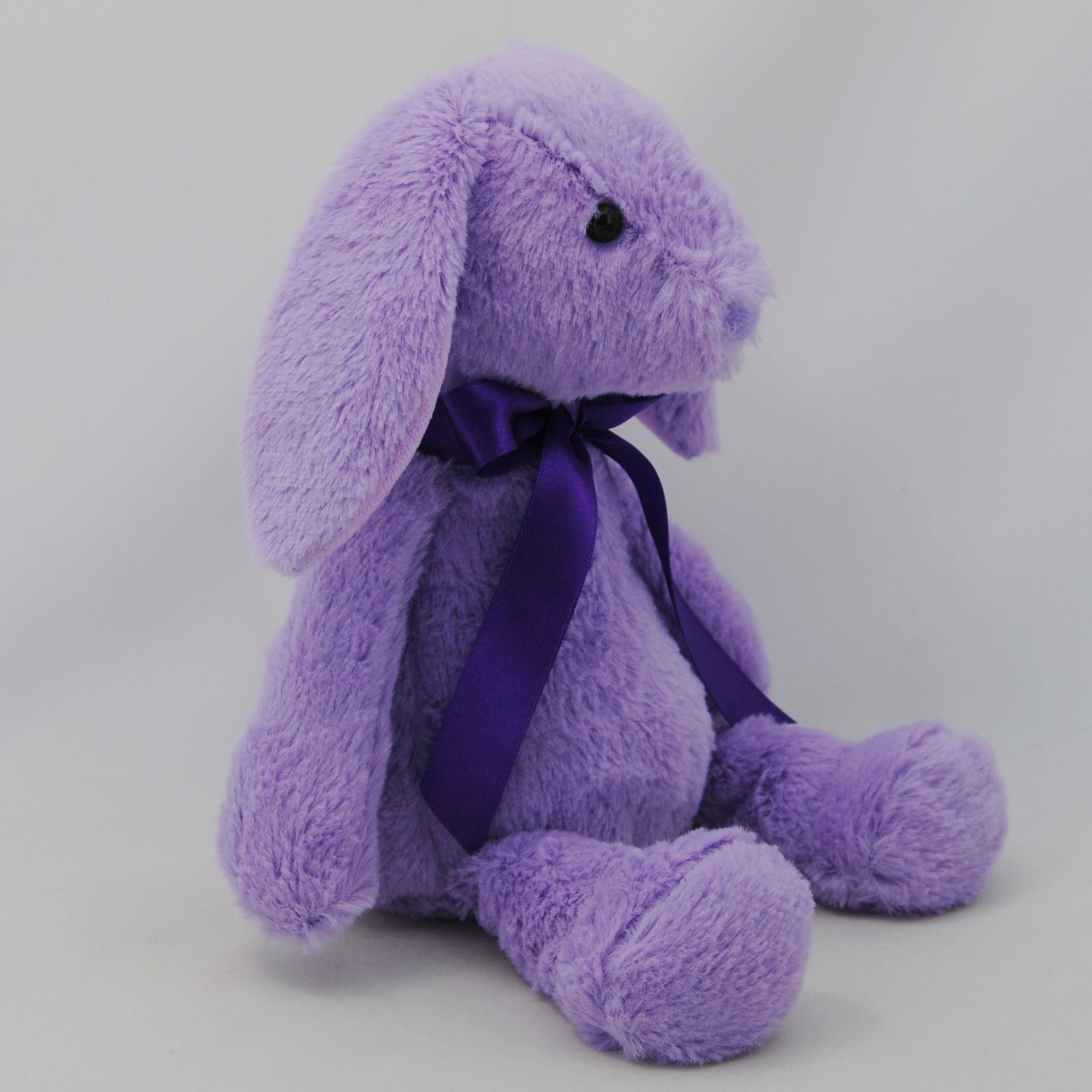 深圳厂家订制 坐姿兔子毛绒玩具 紫色兔子吉祥物 来图定做