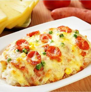 潮香村 芝士茄汁香肠焗饭360g冷冻成品微波家庭热食方便米饭