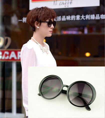 夏冰墨镜/复古圆形眼镜/辣妈正传孙俪同款太阳镜 77511