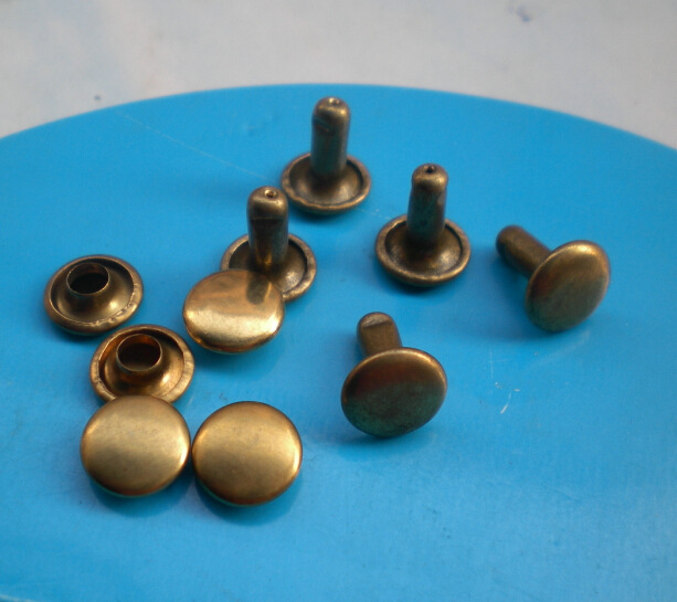 diy手工辅料配件纯黄铜材质无镀层双面铆钉撞钉柳钉8mm图片_4