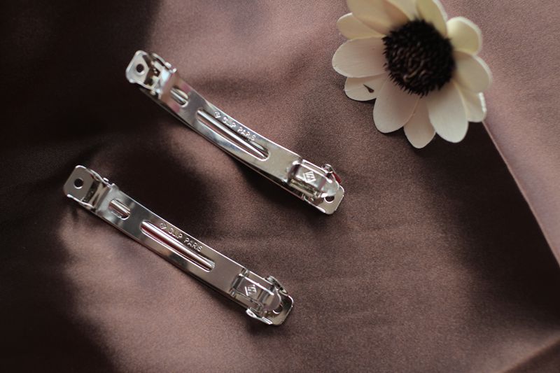 批发韩国进口发夹 clip france 宽平两片弹簧夹 diy材料配件