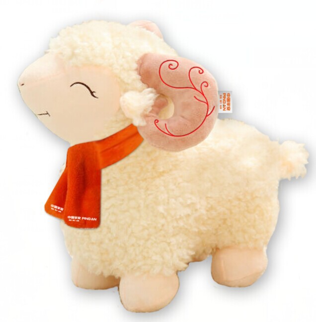 江苏扬州新款2015羊年吉祥物现货四季羊毛绒玩具公仔 眯眼羊logo定制