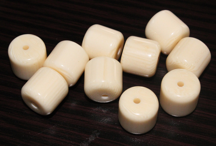 【高仿合成象牙圆珠 14*14mm桶子珠圆柱 圆桶佛珠饰