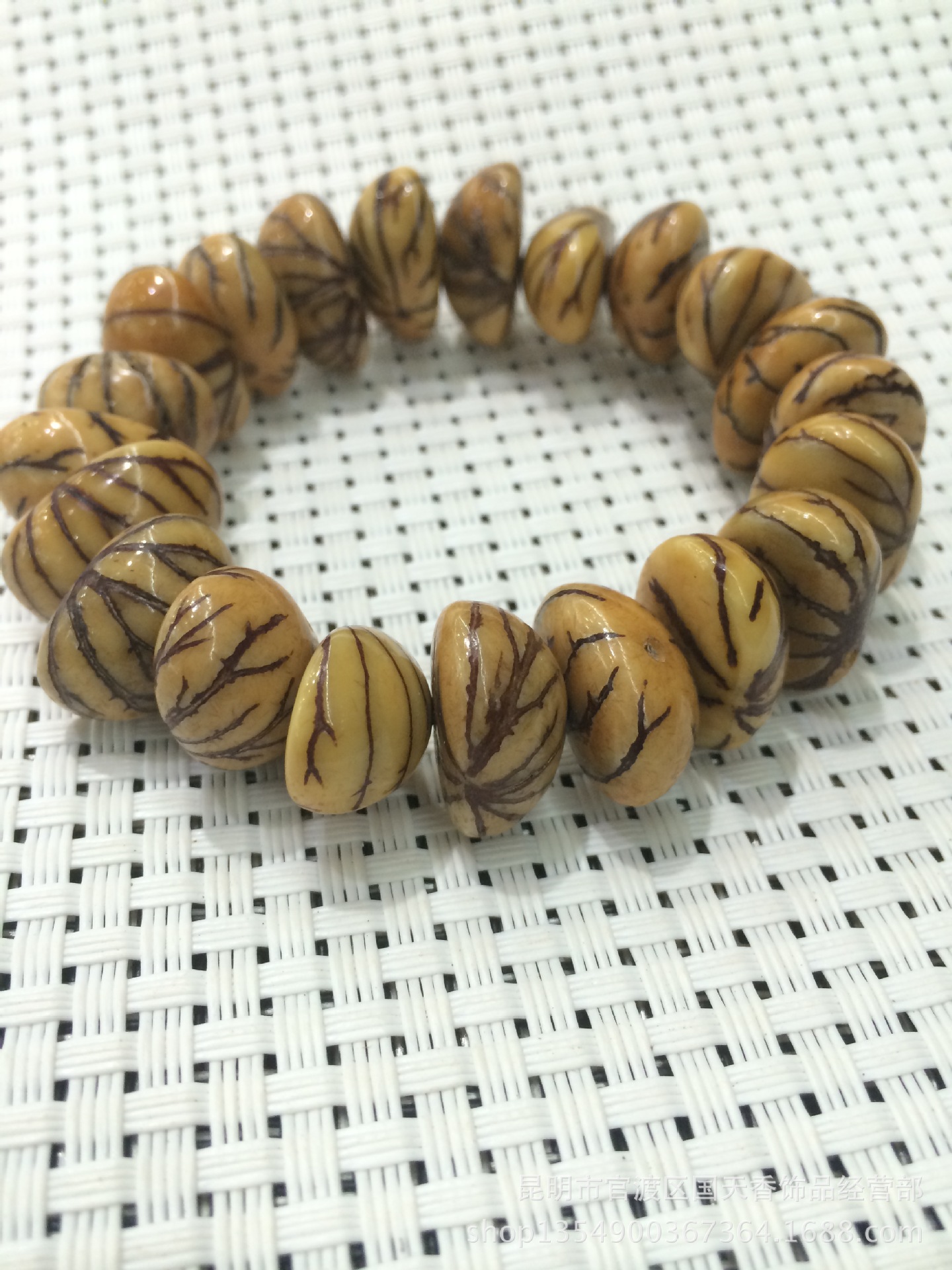 精品 手工磨风化半圆金线菩提子10*19mm左右 手链 佛珠 消灾辟邪