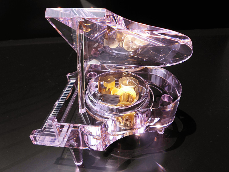 【粉色十八音钢琴 【高档,新款】水晶音乐盒,水晶钢琴】价格,厂家,图