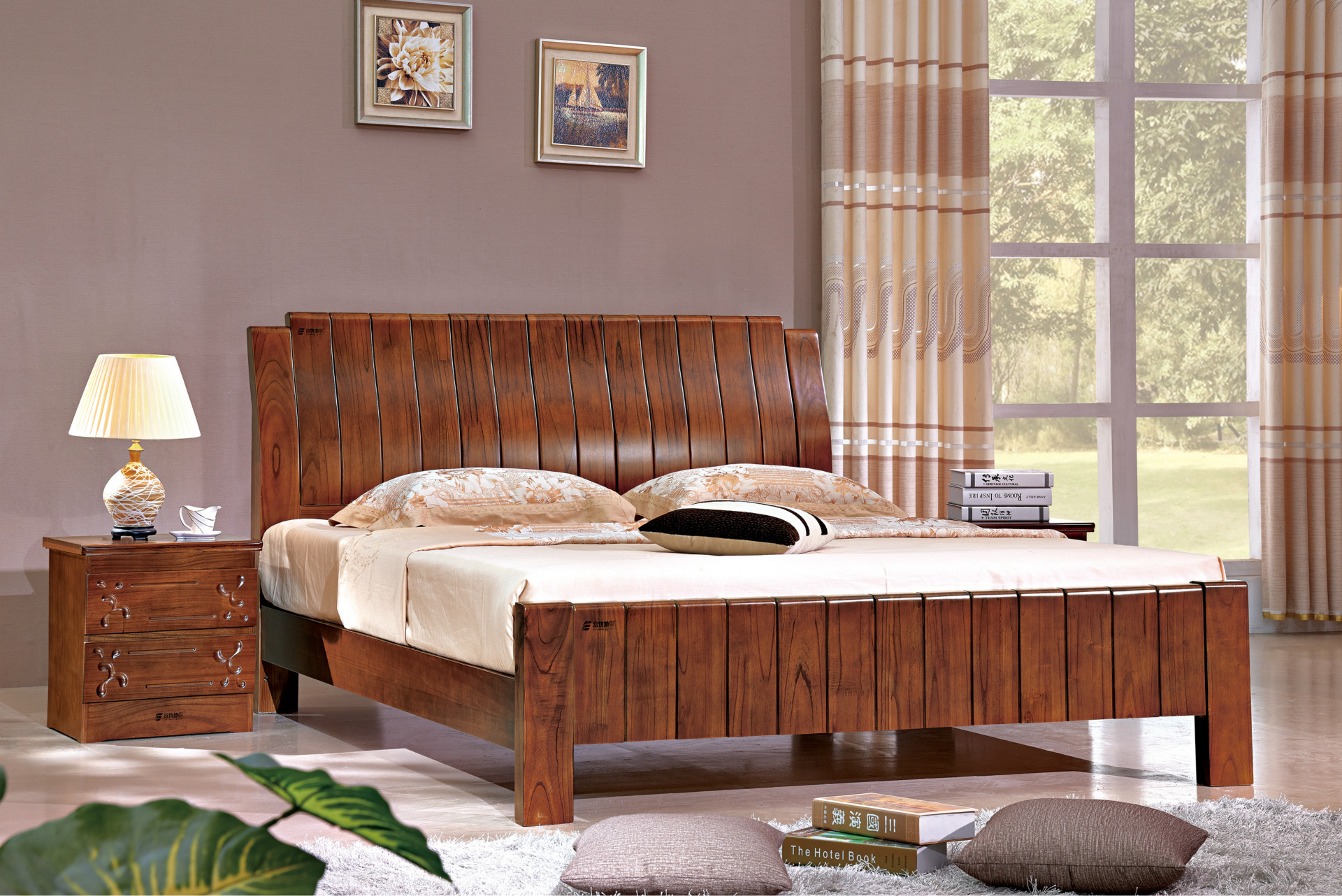 8米双人床;白腊木精品床;高档实木床;时尚实木床;全实木床