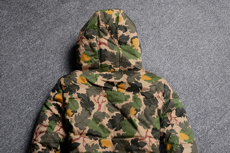 时尚经典 男款舒适保暖 帅气树叶迷彩 休闲连帽棉衣 0426
