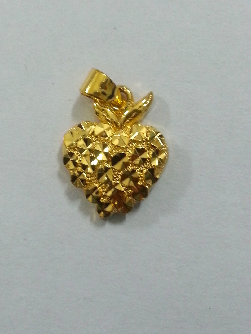 金店同款车花大号金苹果女士可爱吊坠图片_2