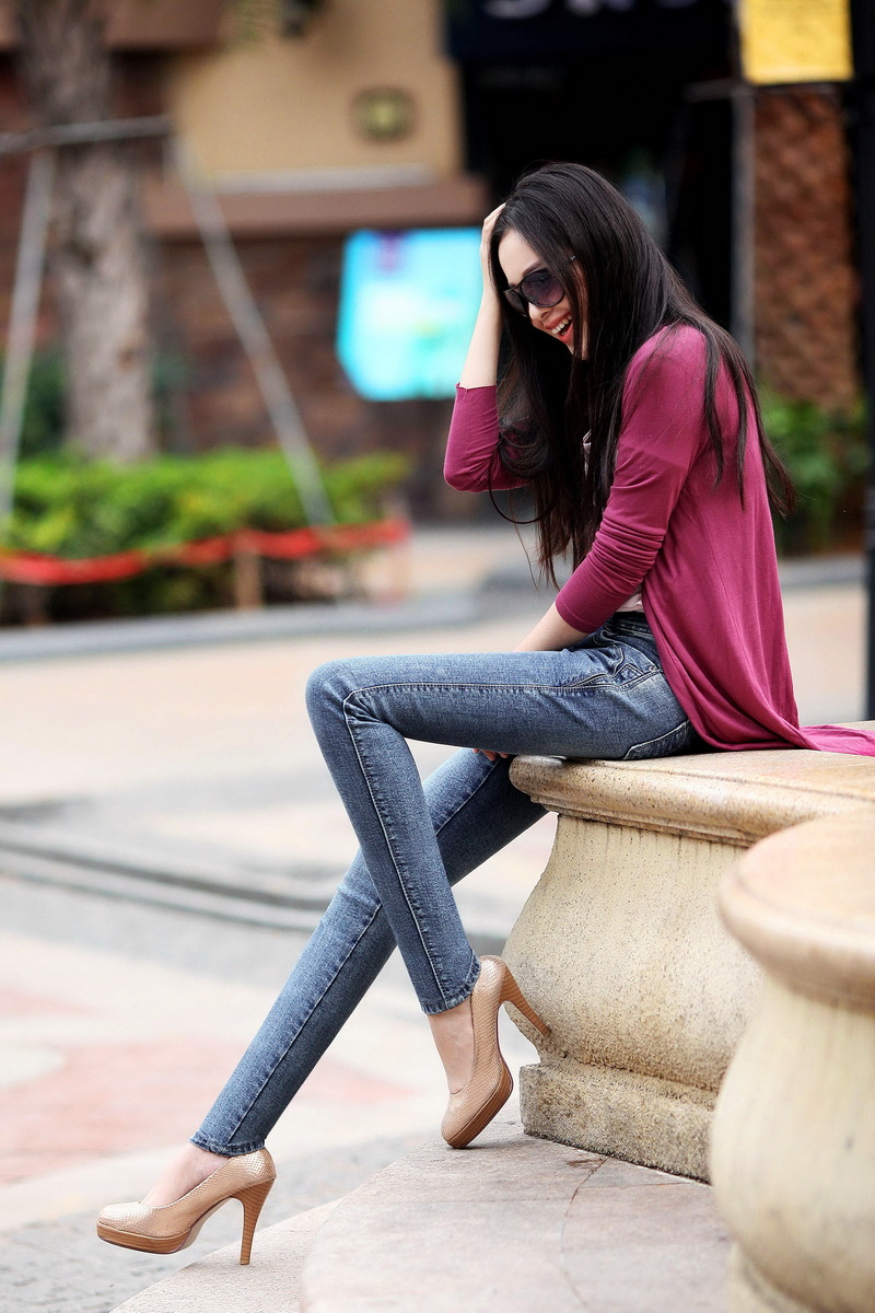 2014韩版春装女裤中腰修身牛仔长裤 弹力小脚裤潮唯美铅笔裤批发