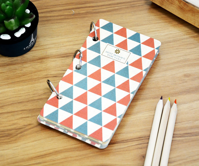 韩国文具批发 bq14-612几何图形铁环本/笔记本,记事本 1007190