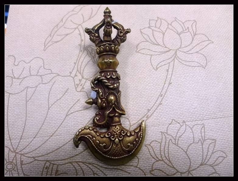 尼泊尔手工精品铜金刚钺刀 金刚杵,金刚橛