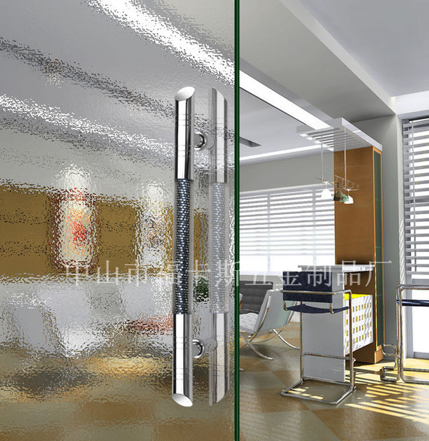 广东中山新款水晶拉手锌合金大拉手亚克力斜头气泡豪华玻璃门把手厂家