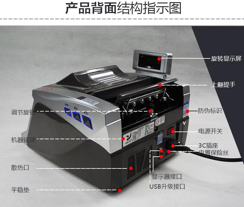 浙江萬聯jbyd 6100c全智能點鈔機銀行專用驗鈔機圖片_4