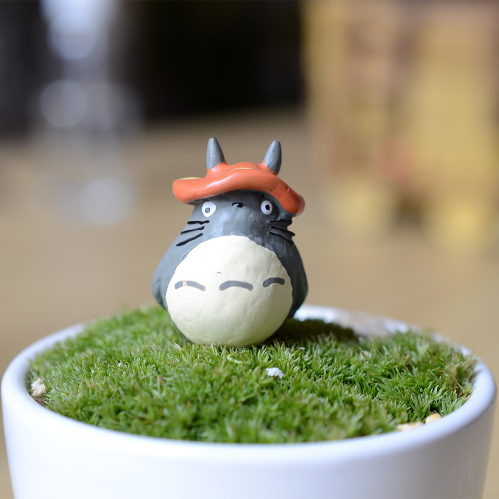 宫崎骏微景观 龙猫树脂摆件生态瓶盆栽 蘑菇头龙猫
