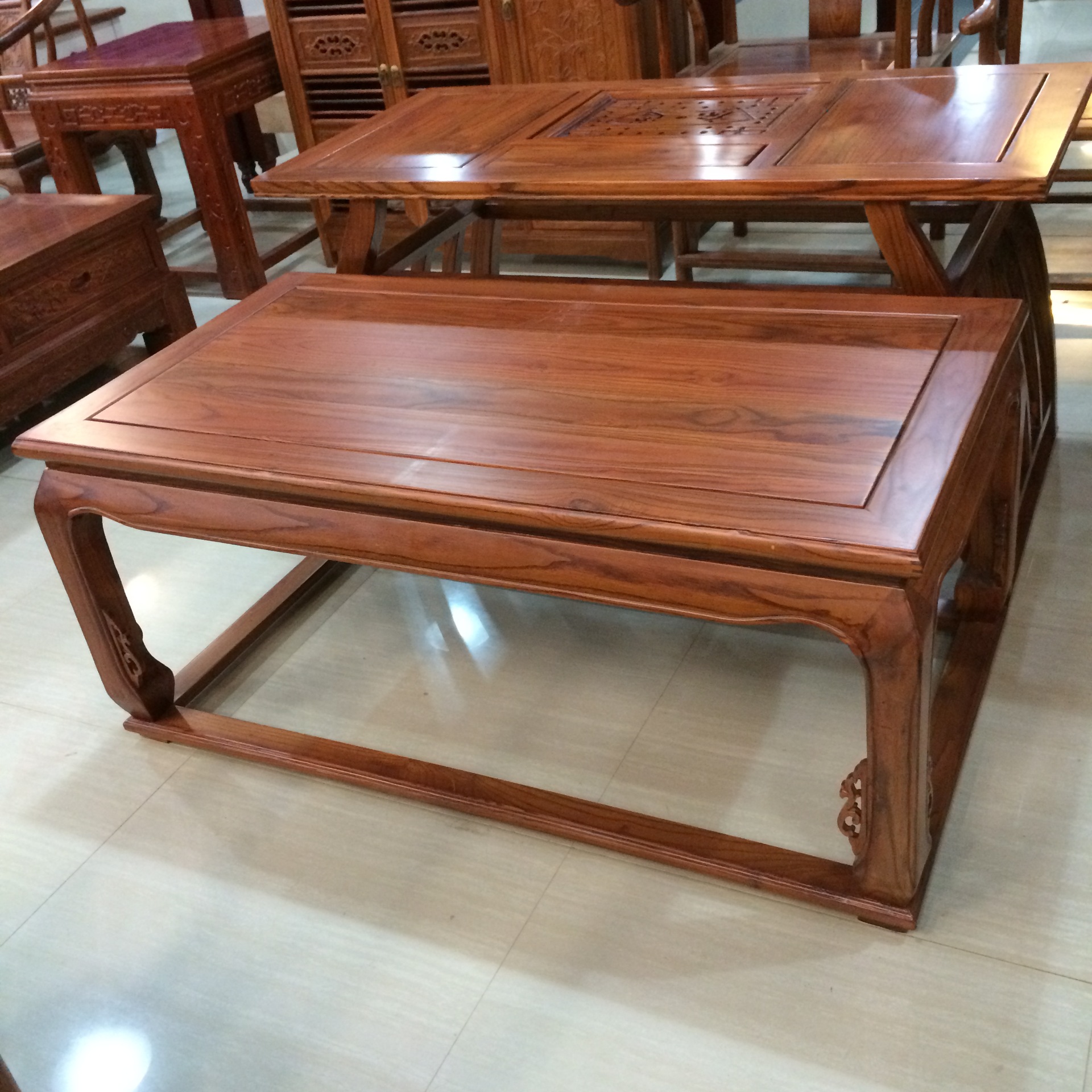 2014新款高端仿古茶台茶几 中式茶几 梓木仿古茶台实木茶台