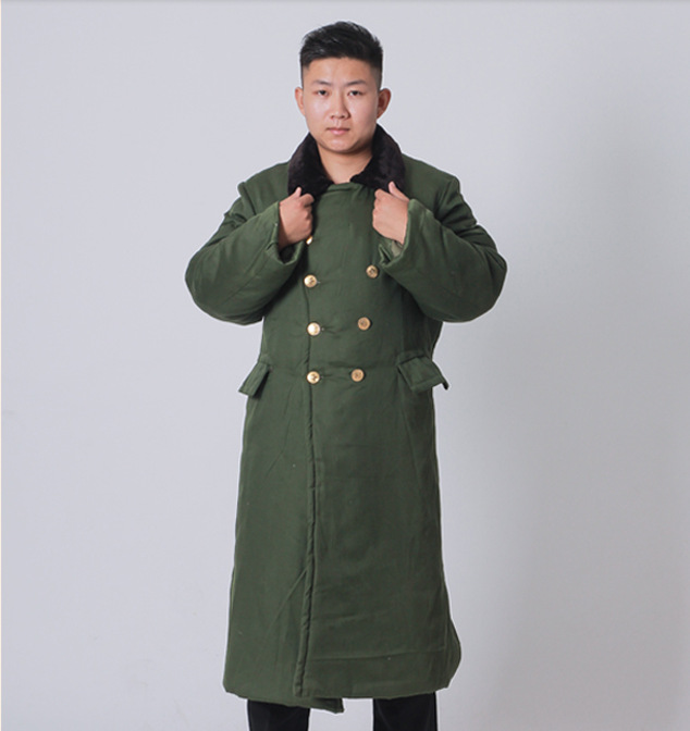 军大衣棉大衣07式长款加厚正品黄大衣男棉花保暖抗寒军绿大衣包邮