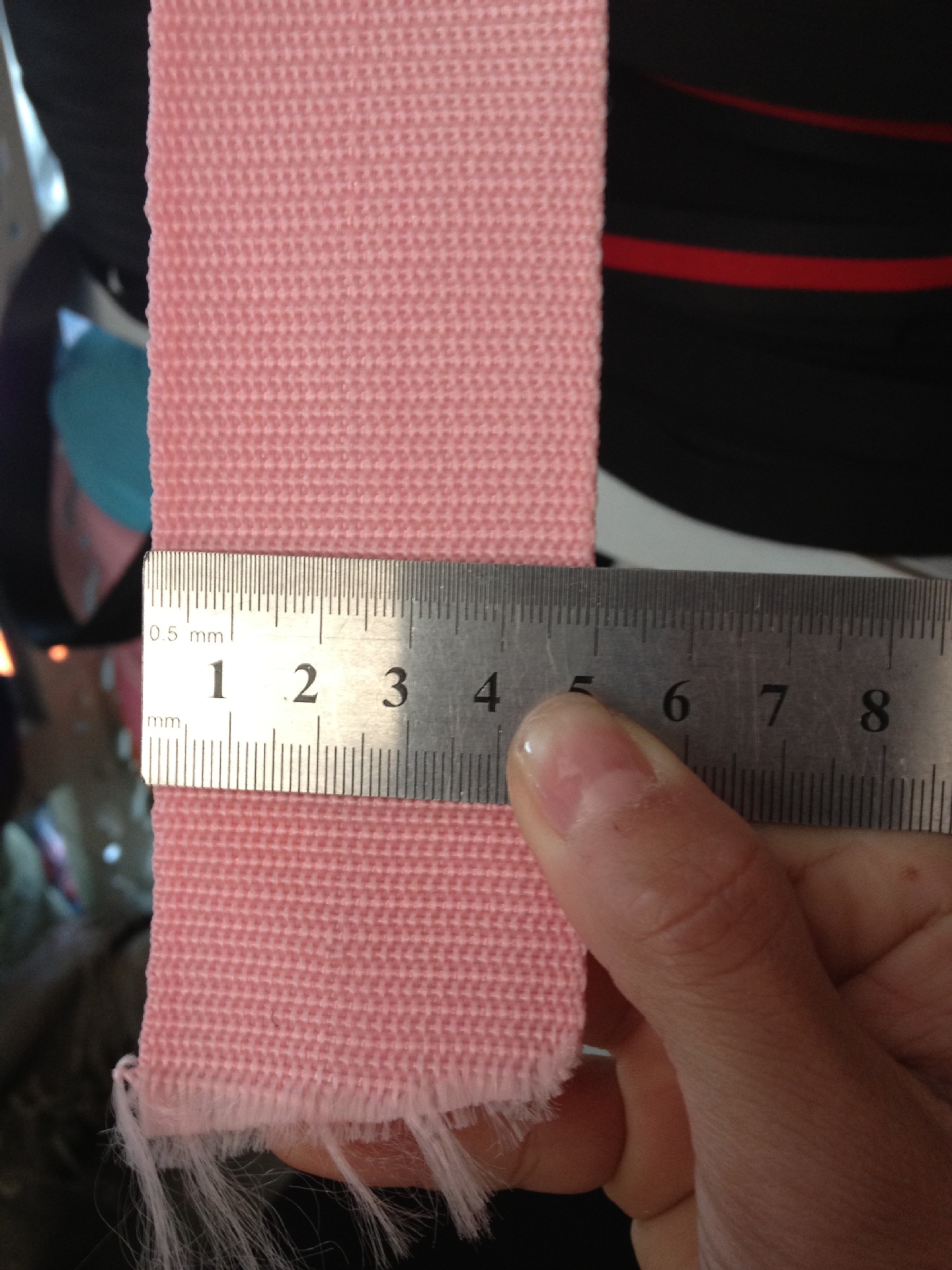 厂家现货供应丙纶pp织带黑色 军绿色,粉红色5cm珠纹带