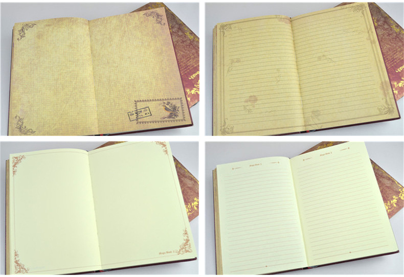 广东广州新款 联华复古魔法书精装硬抄彩页笔记本 b5空白速写本速写