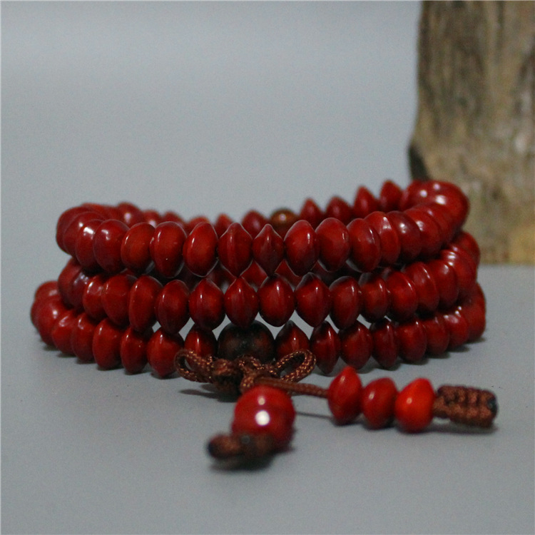 血菩提子108颗佛珠 大红心菩提手链 本命年情侣手串礼物 厂家批发