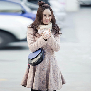 杉杉来了同款甜美长袖as66大衣蝴蝶结立体装饰xl现货外套