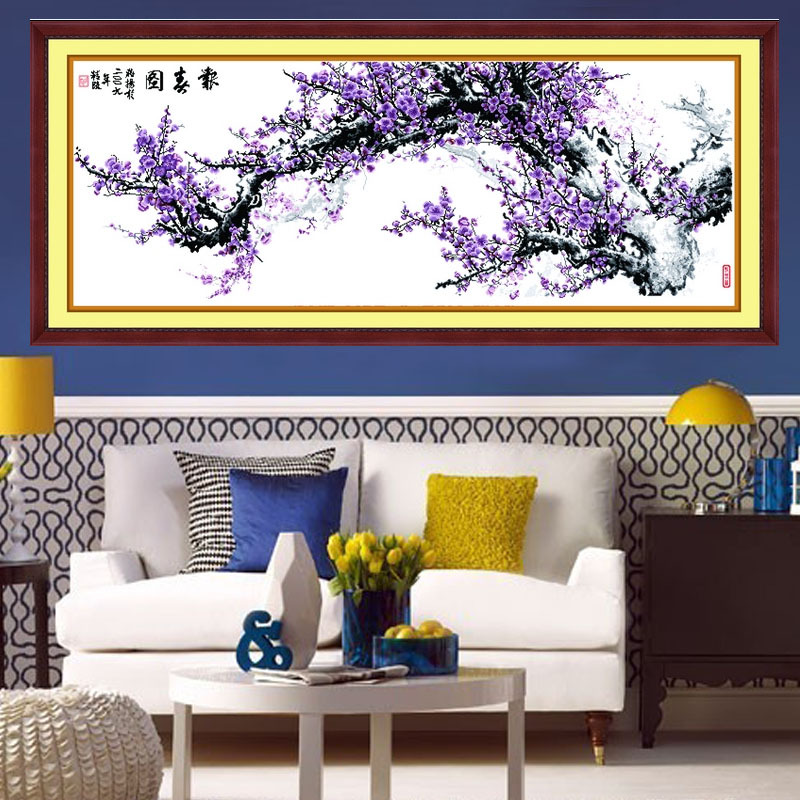 厂家十字绣批发 精准100%印花 报春图8757十字绣 质量保证