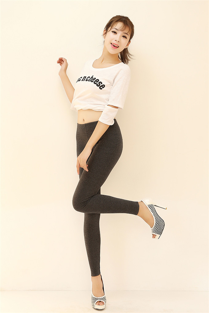 冬季螺纹棉打底裤高腰瘦身小脚裤体型裤包邮女款弹力纯棉线裤代购