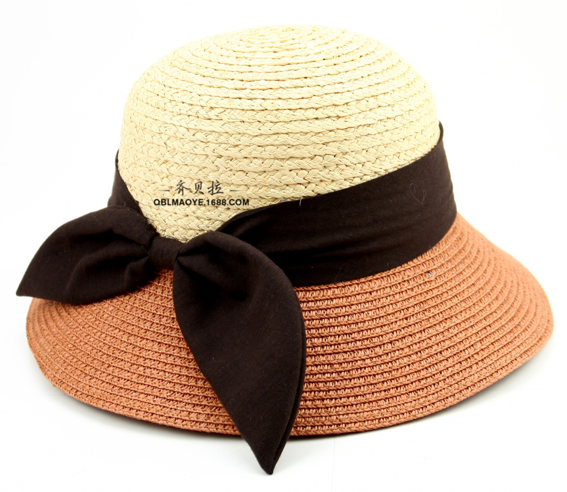 【齐贝拉夏季新款复古飘带草帽大檐沙滩帽女士遮阳防晒帽子】价格