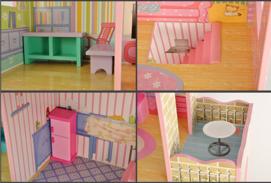 外贸新款儿童家具玩具架 沙滩娃娃屋 过家家 别墅游戏屋 角色扮演