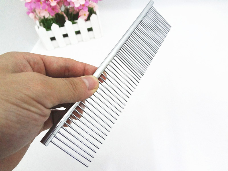 lg宠物直排梳 铁排梳 美容专用狗梳子密梳两用直梳单排中号19*4cm