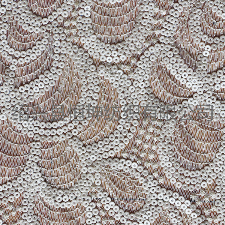 金片绣 珠片绣 网布珠片绣 电脑珠片绣 珠片绣加工珠片绣面料图片_3