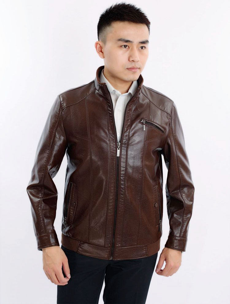 男装新款皮衣男真皮特价男式皮衣立领皮夹克男外套休闲男皮衣加绒图片