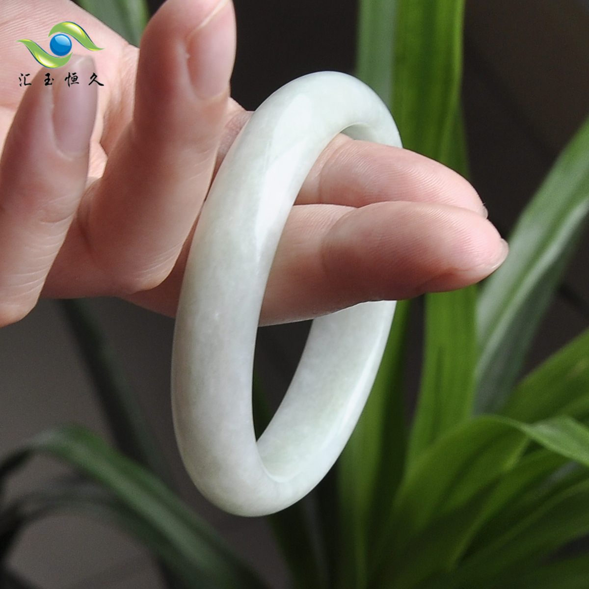 汇玉恒久批发天然玉石手镯方解石玉镯翠浅绿色玉手镯正品玉镯子