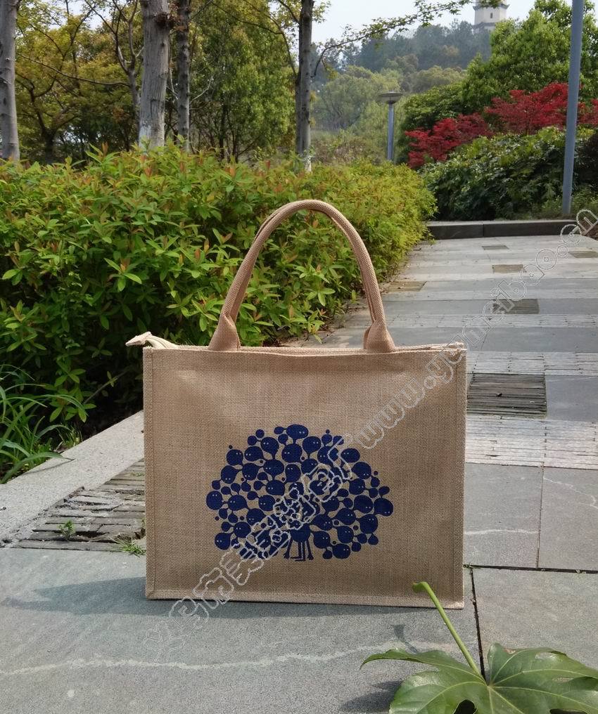 义乌美宝/黄麻包袋/麻料手提袋/手绘宣传袋/现货批发/小单定制