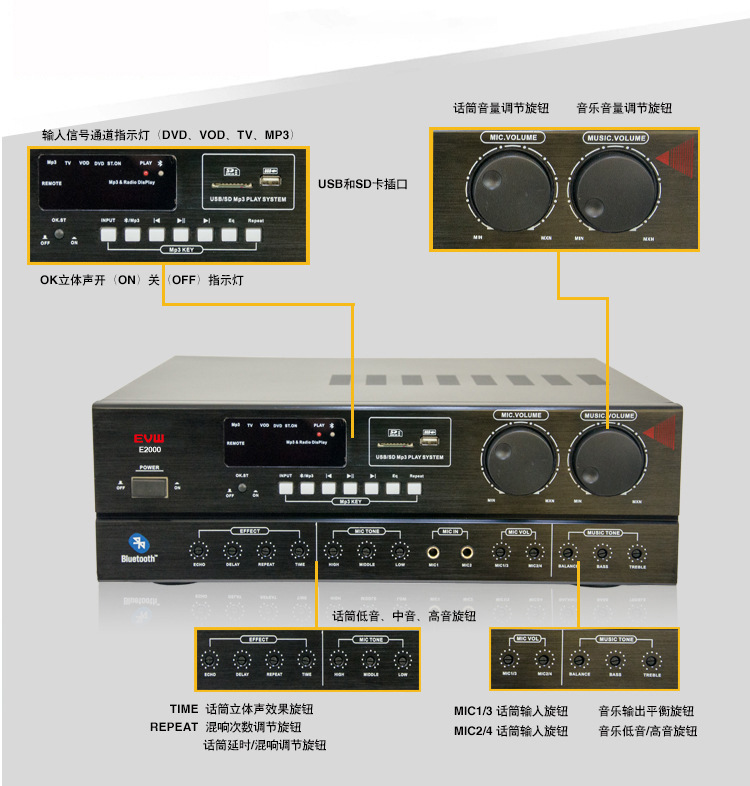 爵士龙超大功率300w家庭影院k歌功放 家庭影院k歌功放 k歌功放