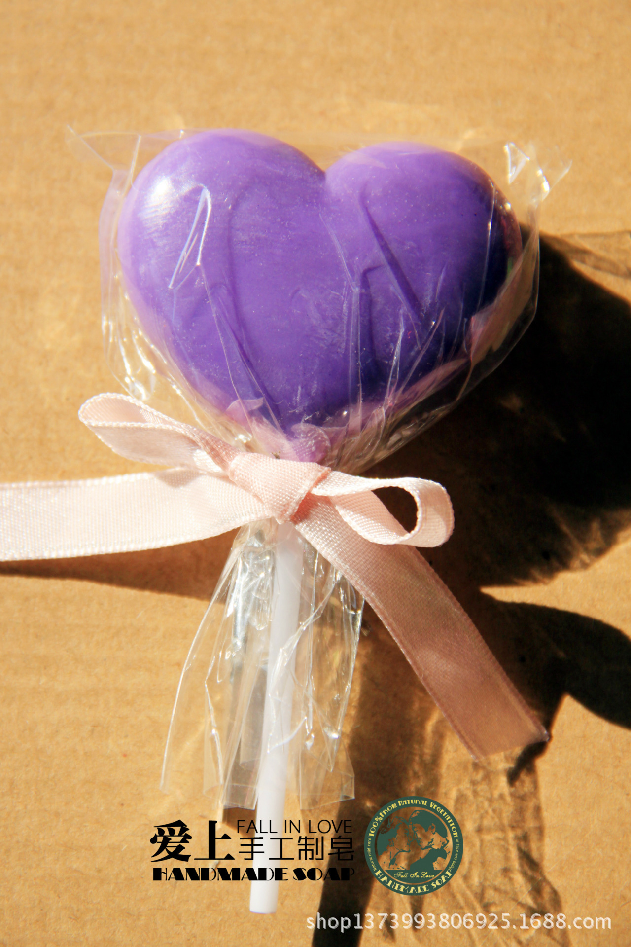 台湾创意手工皂 爱心马卡龙棒棒糖造型皂5色混款