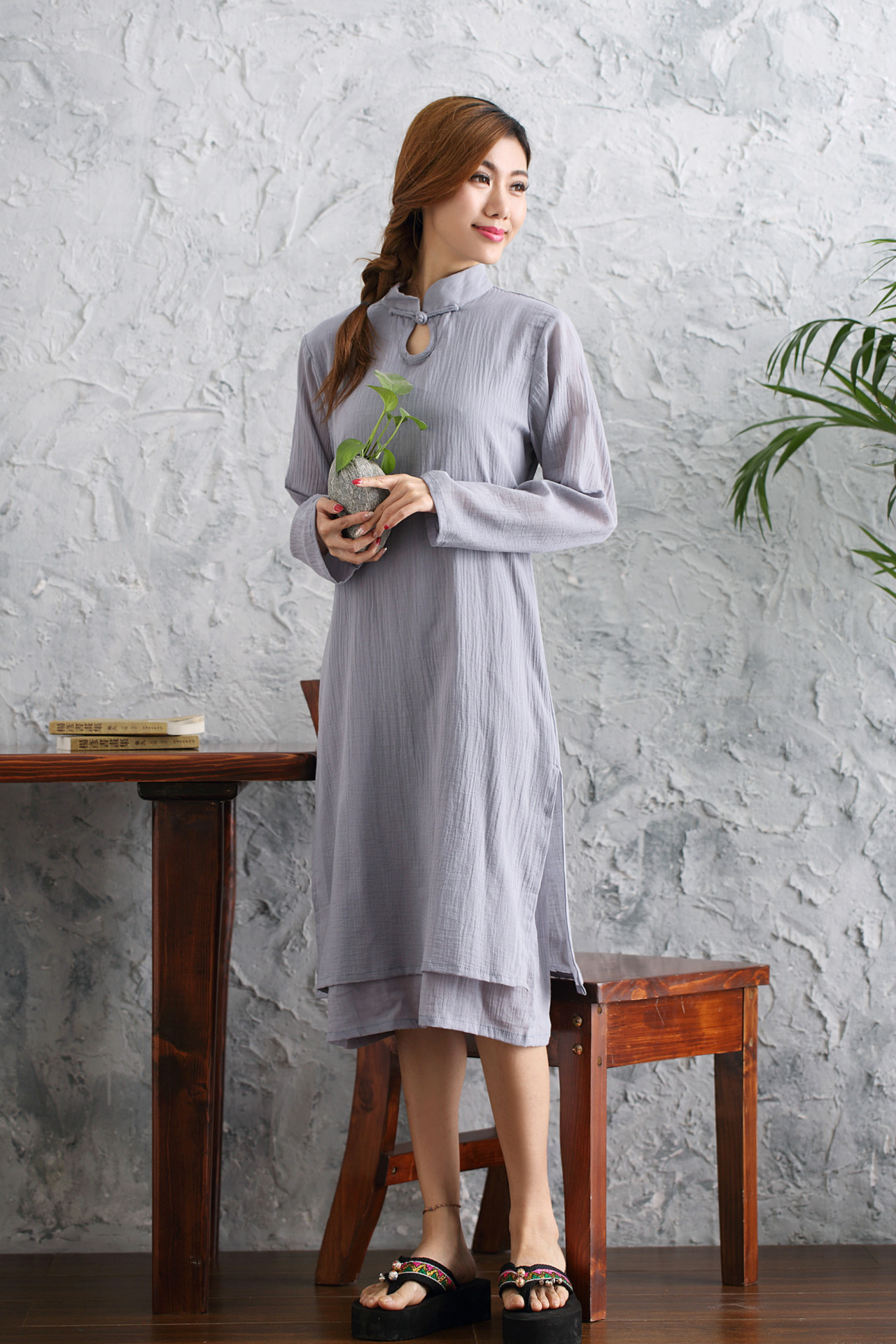 麻凡布衣 女复古连衣裙民国风 南笙同款