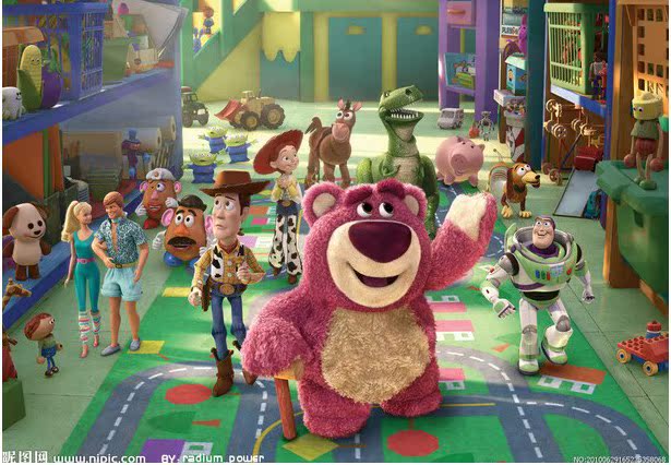 迪士尼玩具总动员 草莓熊公仔 劳苏熊 lotso huggin bear毛绒玩具