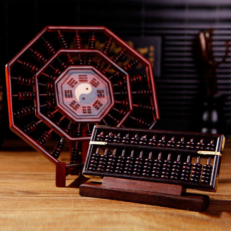 文王风水工艺品 厂家批发 小黑檀算盘 小红木八卦算盘 风水礼品