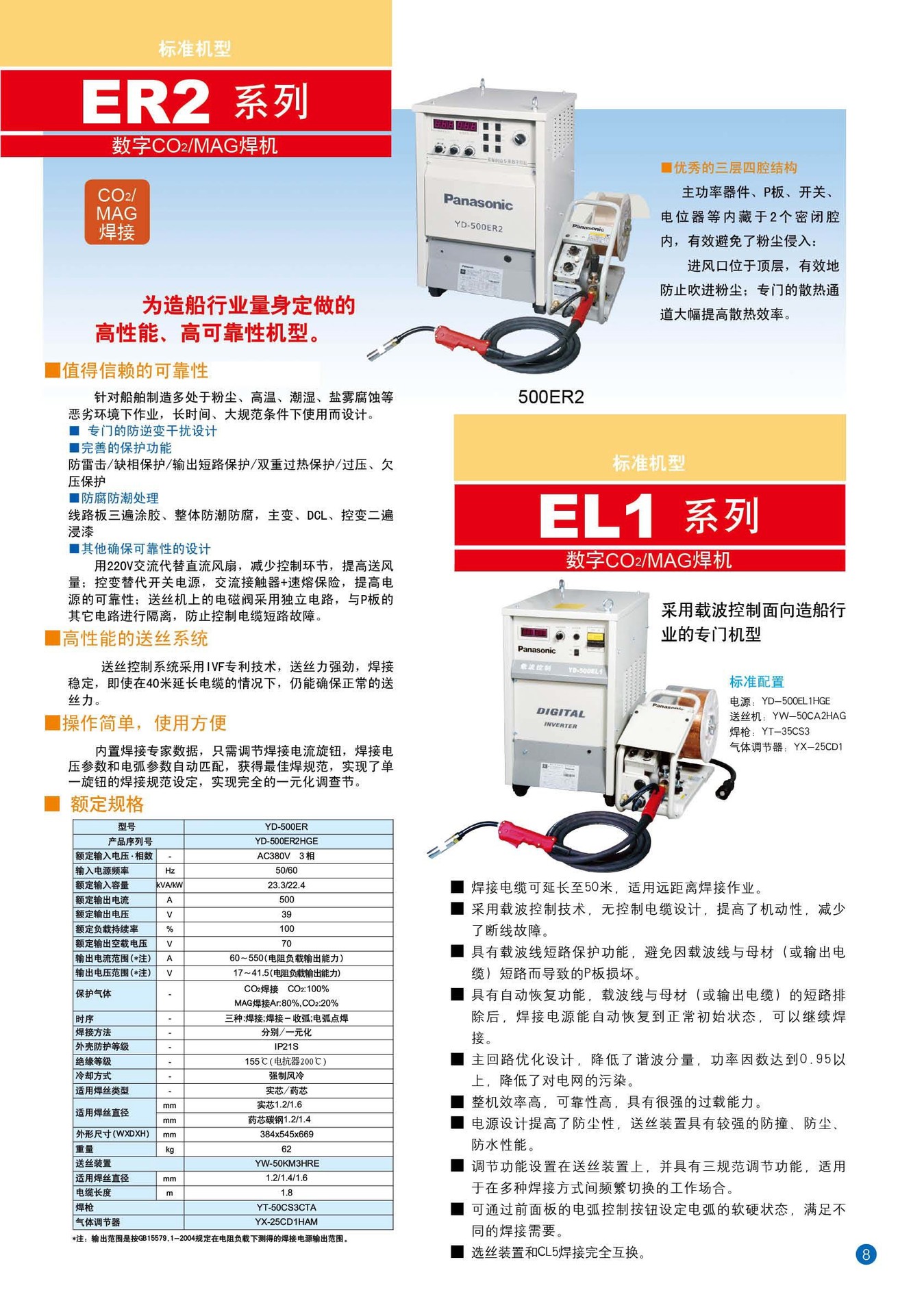 直销唐山松下原装数字yd-500er2气保焊机