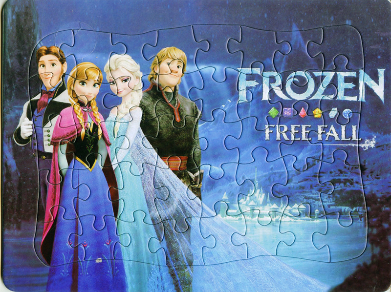 冰雪奇缘纸质拼图玩具 儿童益智平面卡通拼图 4种图案 40片 批发