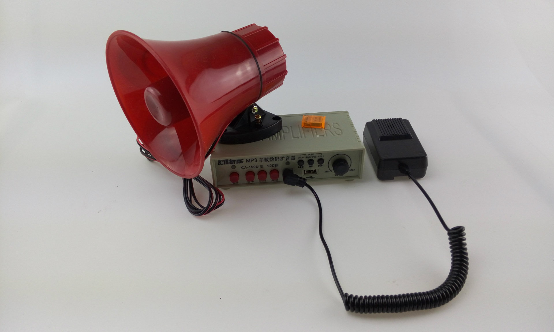 新款1224v车载扩音器汽车电脑录音大功率喊话器宣传车喇叭插u盘