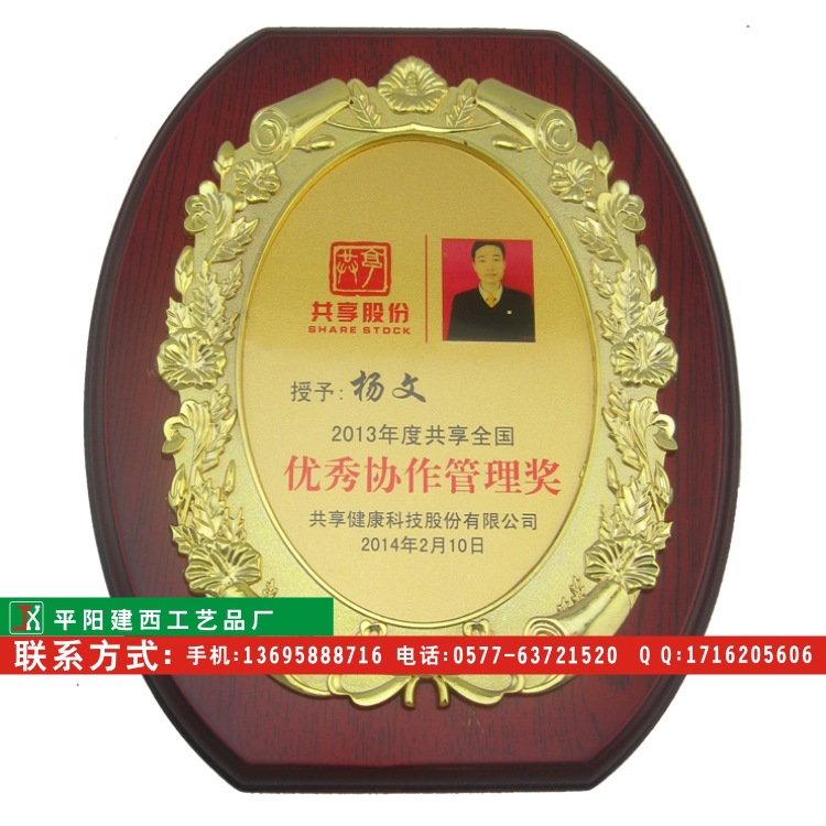 厂家直销奖牌 个人荣誉牌 先进牌 异形奖牌 木质奖牌