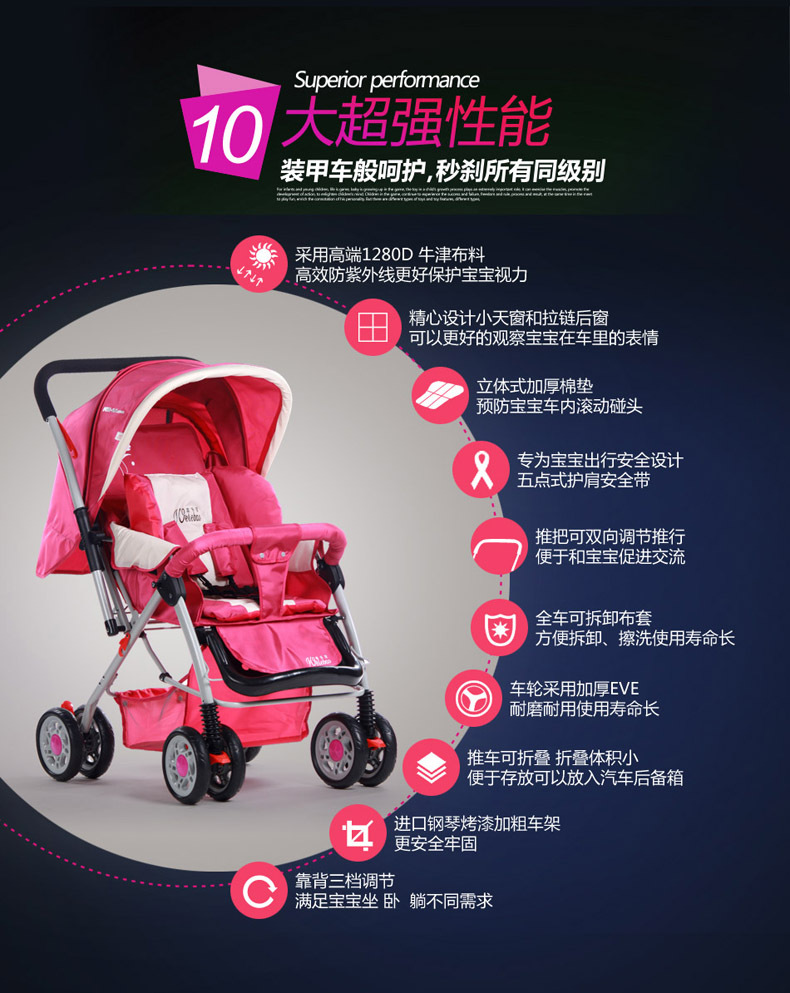 唯乐宝婴儿推车轻便折叠避震儿童四轮手推车宝宝童车批发分销