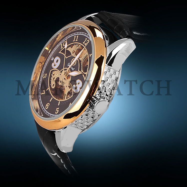 古陀gucamel 全自动机械男表 镂空复古男表